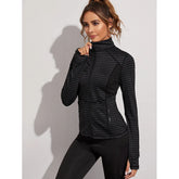 2023 Fashion Yoga Fitness Jacket Women's Tight Zipper Fitness Jacket Slim Fit Sports Long Sleeved Top Running Training Leisure