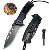 Fire Starter Camping Knife: 3.74" Black Blade
