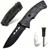 Assisted Opening EDC Knife: Stainless Steel Rubber Handle Outdoor Tactical Clip