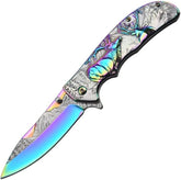 3D Elk Pattern Folding Knife for Outdoor & Home