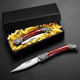 Rosewood 3D Relief Pocket Folding Knife