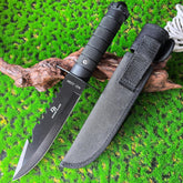 Stylish Survival Tactical Fixed Blade Knife with Sheath - Made of Stainless Steel - Bushcraft and Camping Knife Survival Strap for Camping, Hiking, Survival, Gifts for Men, Gift for Friends