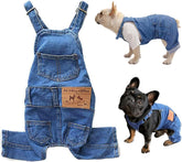 Dog Denim Jumpsuit Costumes Cat Pet Jean Overalls Clothes For Yorkie Bulldog dog denim overalls,2025 trendy pet denim vests, dog clothes Outfits Outdoor