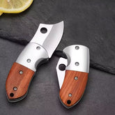Stubby Folding Lock Blade: Heavy-Duty Alloy Steel Wood Handle