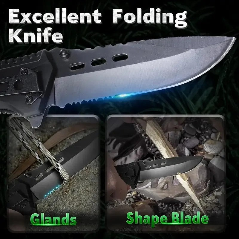 Assisted Opening EDC Knife: Stainless Steel Rubber Handle Outdoor Tactical Clip