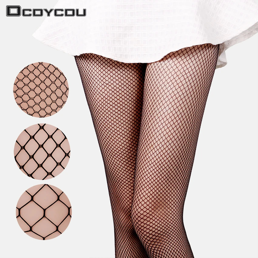 1PC Lady Women Sexy Pantyhose Mesh Fishnet Tights Long Stocking Step Foot Seam Pantyhose High Over the Knee Socks