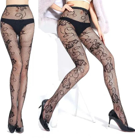 1Pcs Fashion Womens Lady Girls Black Sexy Fishnet Pattern Jacquard Stockings Pantyhose Tights skull Woman nightlife tights S09