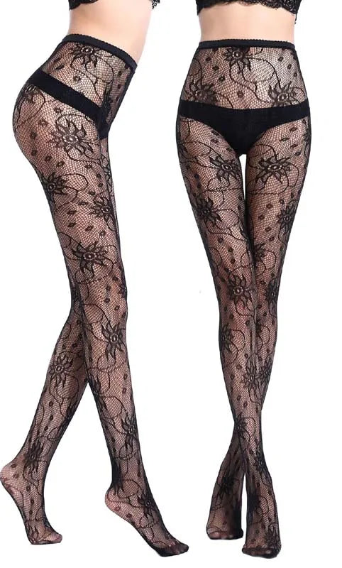 1Pcs Fashion Womens Lady Girls Black Sexy Fishnet Pattern Jacquard Stockings Pantyhose Tights skull Woman nightlife tights S09
