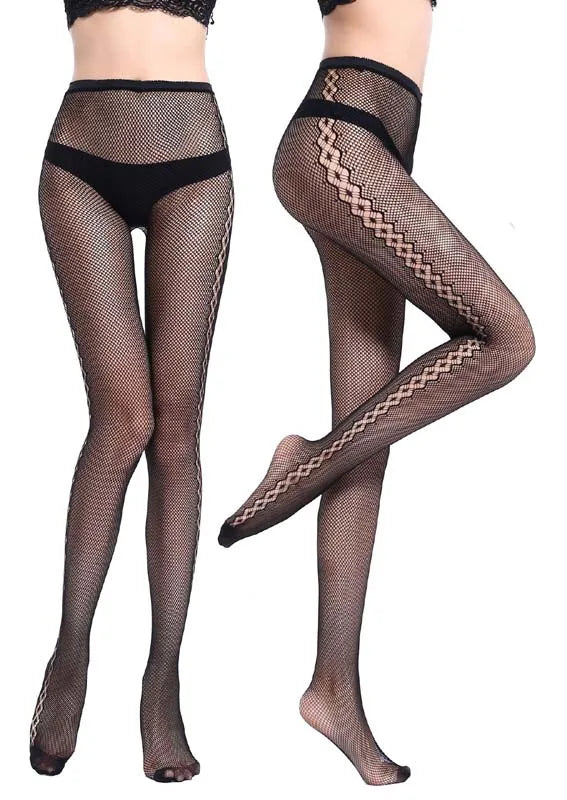 1Pcs Fashion Womens Lady Girls Black Sexy Fishnet Pattern Jacquard Stockings Pantyhose Tights skull Woman nightlife tights S09