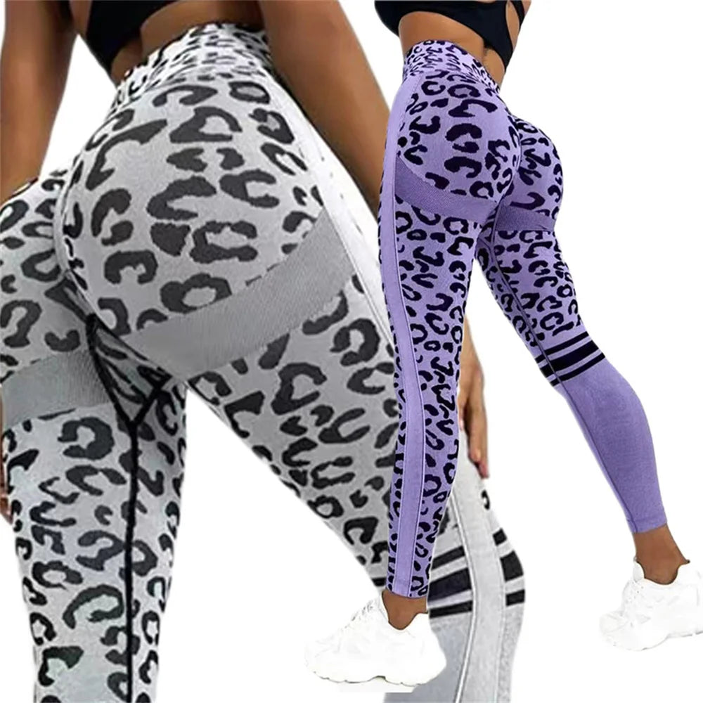 2023 Leopard Seamless Women Sport Yoga Pant Workout Athletic Fitness Gym Workout Pant Scrunch Leggings Active Running Wear