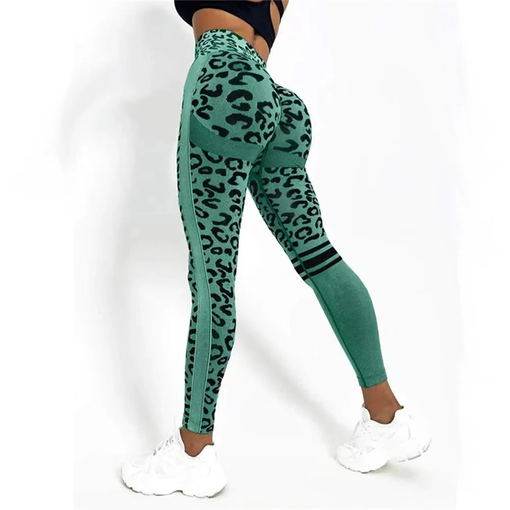 2023 Leopard Seamless Women Sport Yoga Pant Workout Athletic Fitness Gym Workout Pant Scrunch Leggings Active Running Wear
