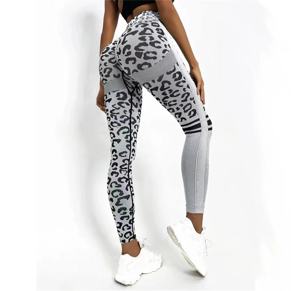 2023 Leopard Seamless Women Sport Yoga Pant Workout Athletic Fitness Gym Workout Pant Scrunch Leggings Active Running Wear