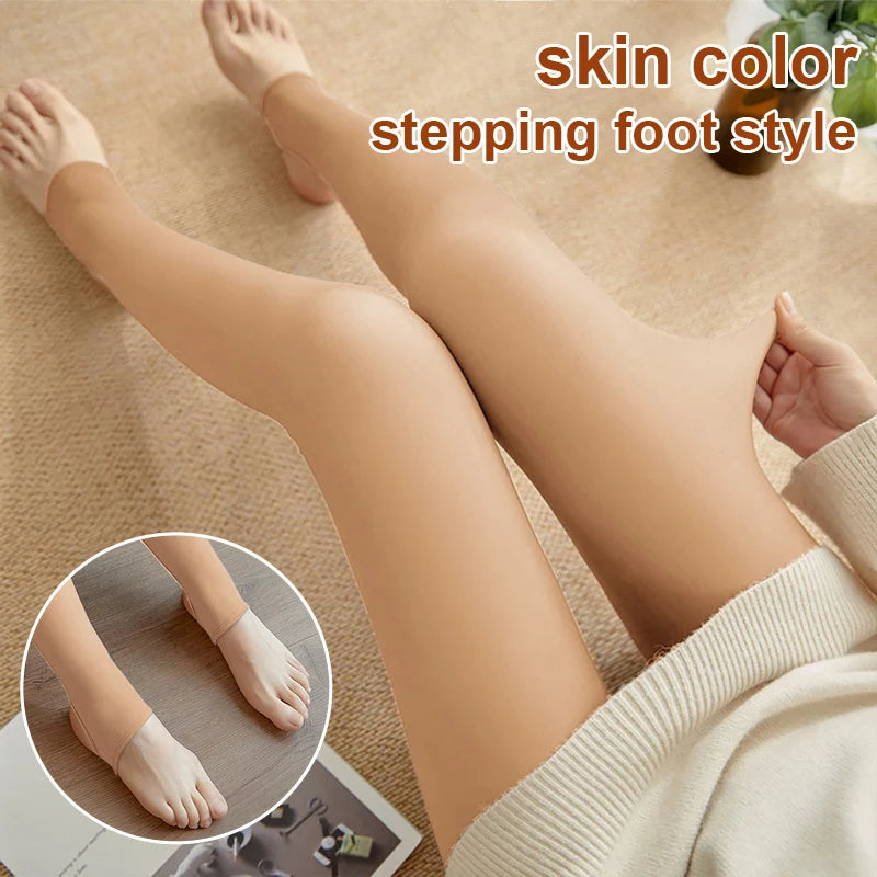 2023 Thick Woman Winter Tights Lined Pantyhose Hot Women's Fleece Leggings Warm Panty Fake Translucent Thermal Stockings
