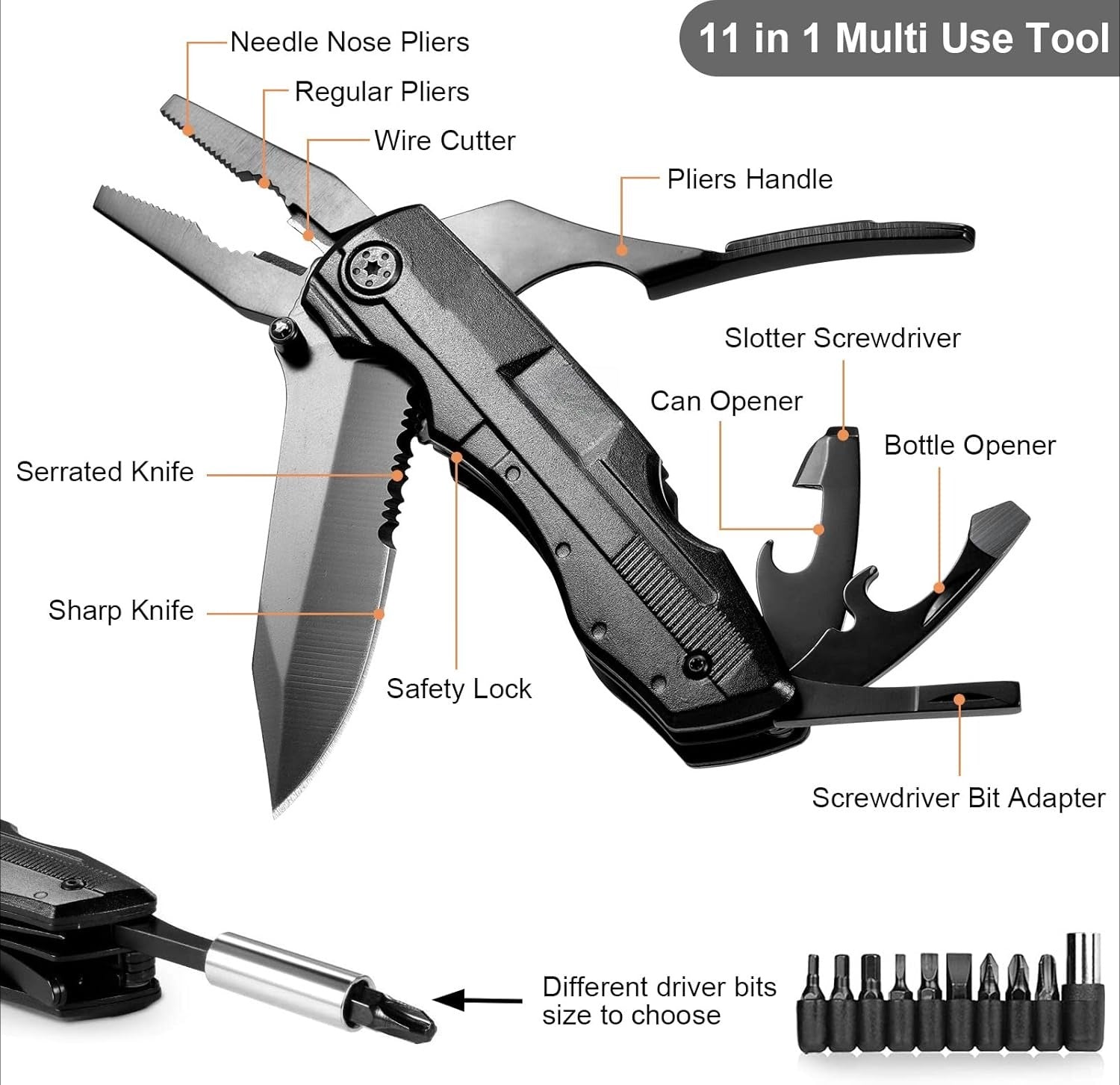 Camping Survival: Stainless Folding Pliers Knife