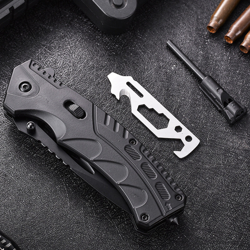 Assisted Opening EDC Knife: Stainless Steel Rubber Handle Outdoor Tactical Clip