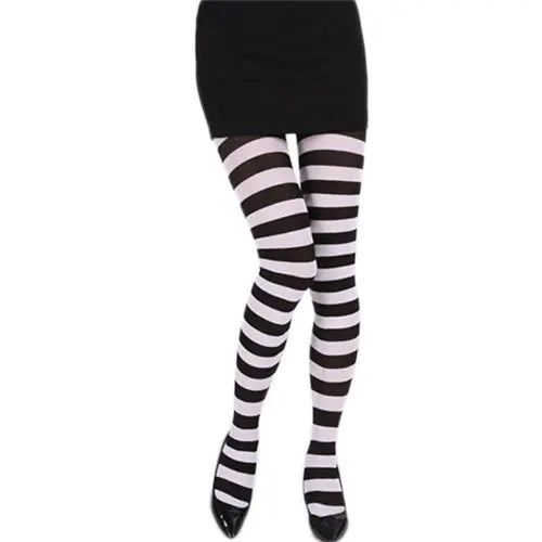 9 Colors Women Sexy Christmas Stripe Pantyhose High Waist Colorful Thermal Tights Lady Girls Xmas Cosplay Party Stockings
