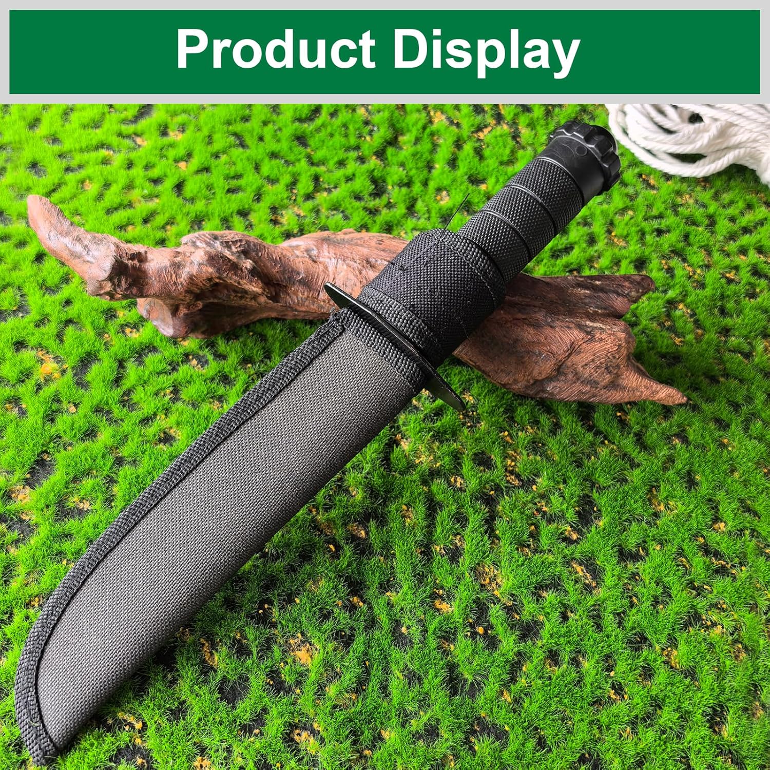 Stylish Survival Tactical Fixed Blade Knife with Sheath - Made of Stainless Steel - Bushcraft and Camping Knife Survival Strap for Camping, Hiking, Survival, Gifts for Men, Gift for Friends