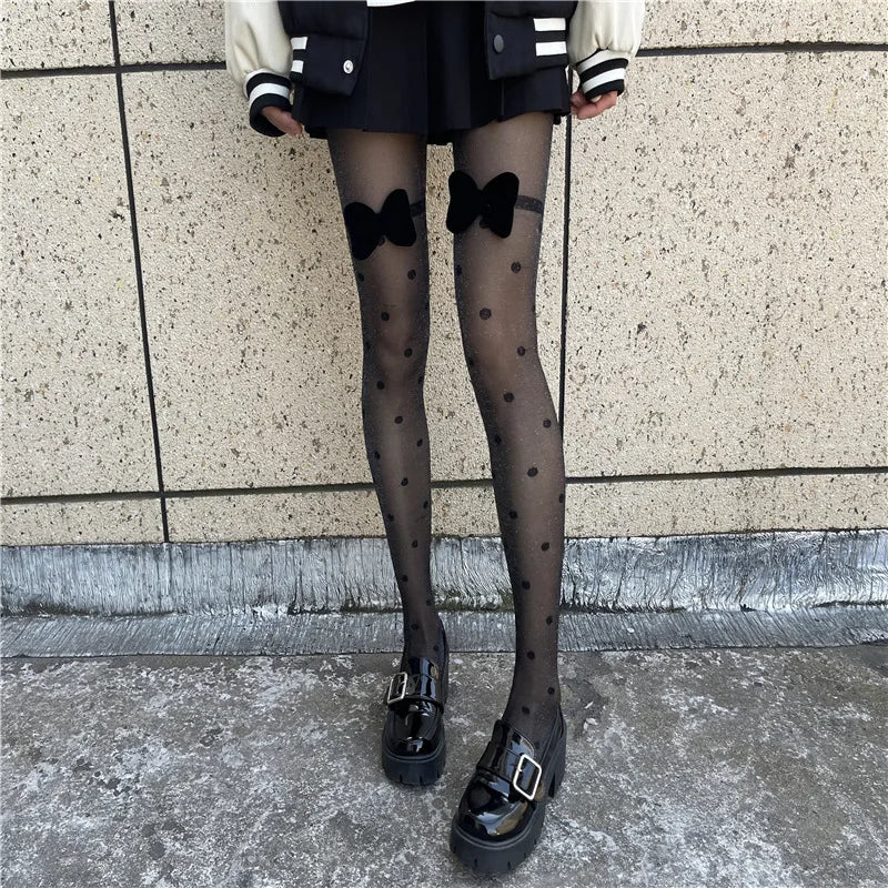 European And American Fashion Ladies Pantyhose Jacquard Color Butterfly Pantyhose Ins Fashion Thin Pantyhose