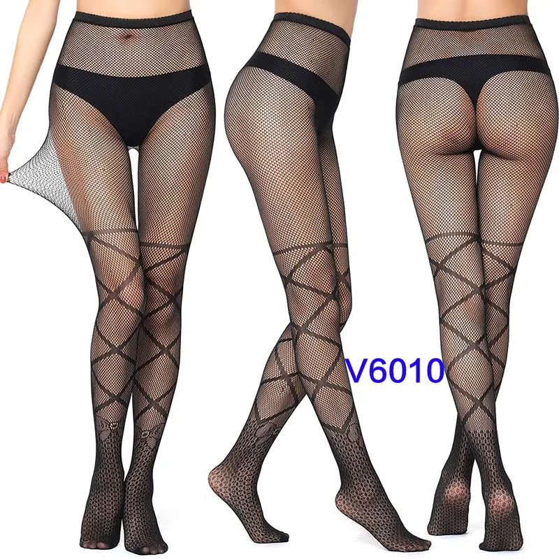 Fashion Women Lady Sexy Lingerie Fishnet Net Nylon Mesh Sexy Lace Stockings Stretchy Elastic Tight Black Pantyhose