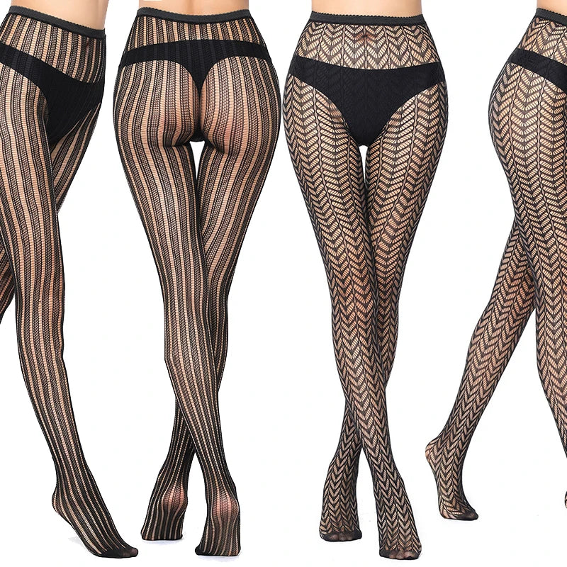 Fashion Women Lady Sexy Lingerie Fishnet Net Nylon Mesh Sexy Lace Stockings Stretchy Elastic Tight Black Pantyhose