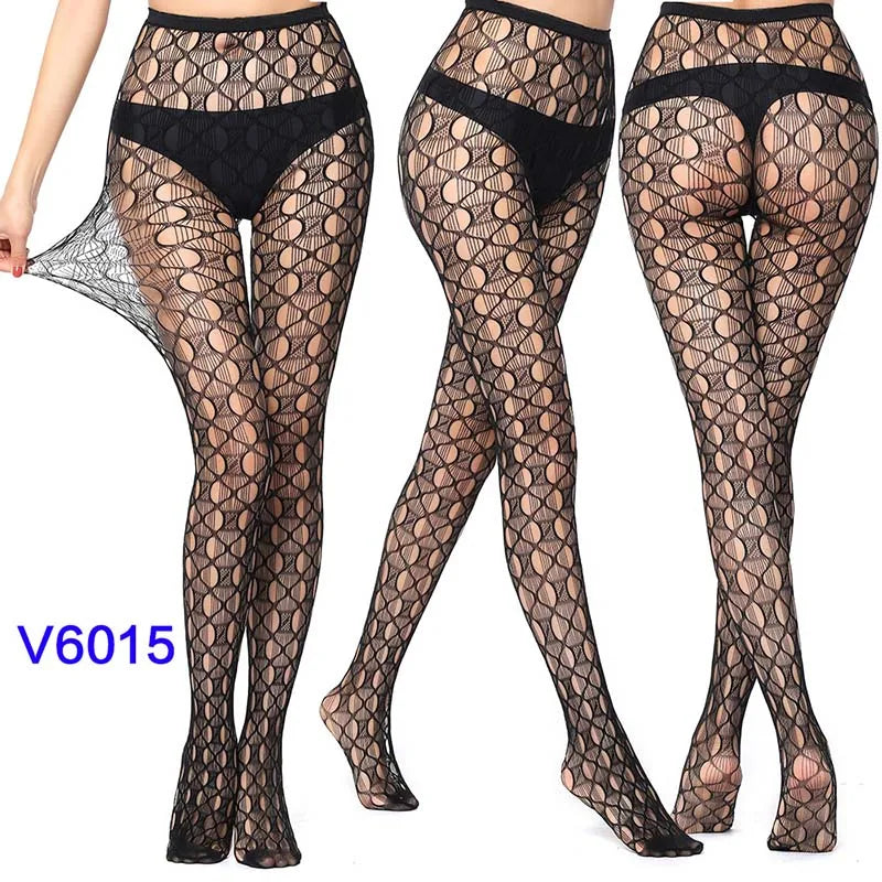 Fashion Women Lady Sexy Lingerie Fishnet Net Nylon Mesh Sexy Lace Stockings Stretchy Elastic Tight Black Pantyhose