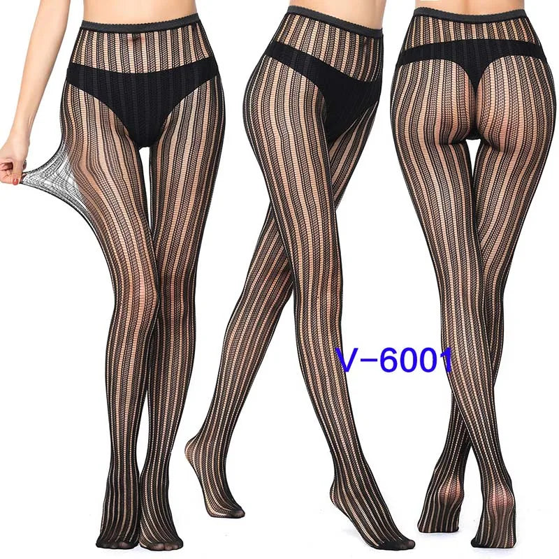 Fashion Women Lady Sexy Lingerie Fishnet Net Nylon Mesh Sexy Lace Stockings Stretchy Elastic Tight Black Pantyhose