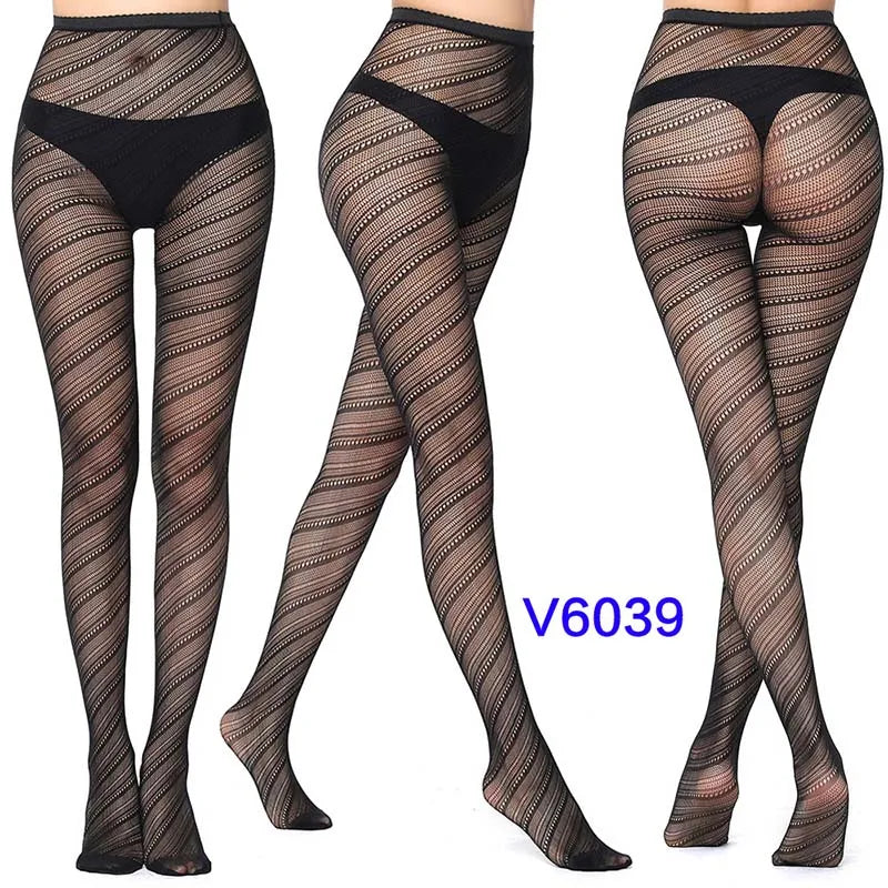 Fashion Women Lady Sexy Lingerie Fishnet Net Nylon Mesh Sexy Lace Stockings Stretchy Elastic Tight Black Pantyhose