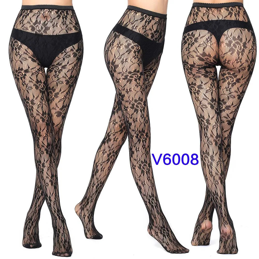 Fashion Women Lady Sexy Lingerie Fishnet Net Nylon Mesh Sexy Lace Stockings Stretchy Elastic Tight Black Pantyhose