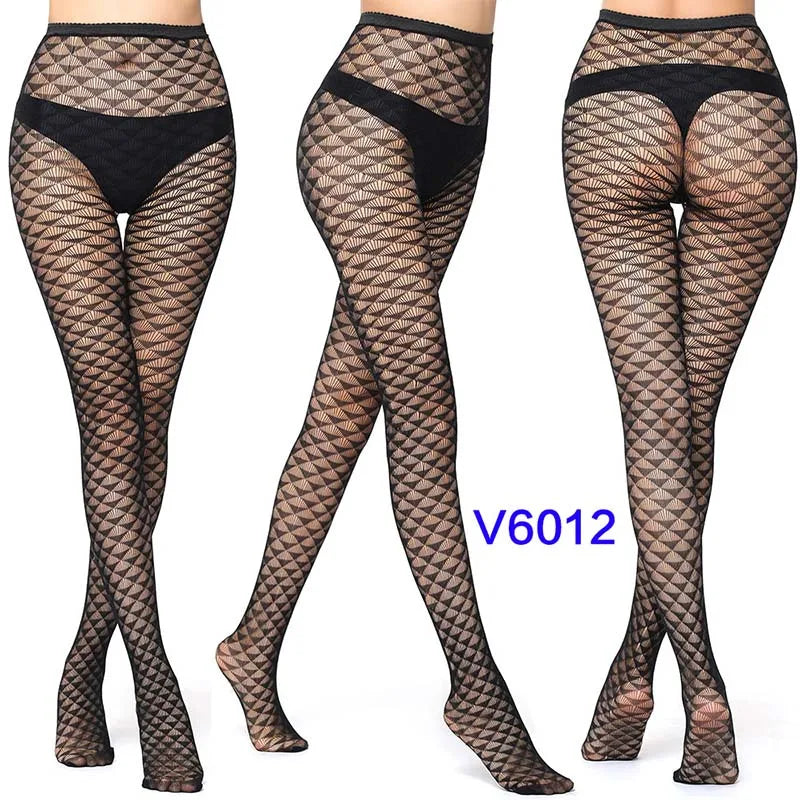 Fashion Women Lady Sexy Lingerie Fishnet Net Nylon Mesh Sexy Lace Stockings Stretchy Elastic Tight Black Pantyhose