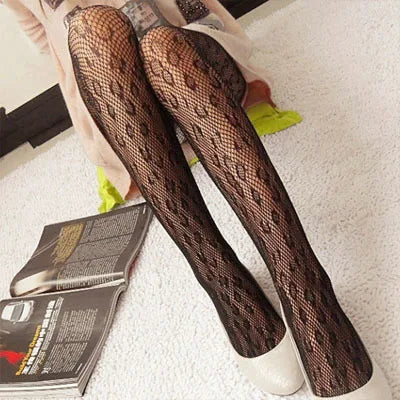 Fashion Womens Lady Girls Black Sexy Fishnet Pattern Jacquard Stockings Pantyhose Tights  Styles Woman 1pcs dww29