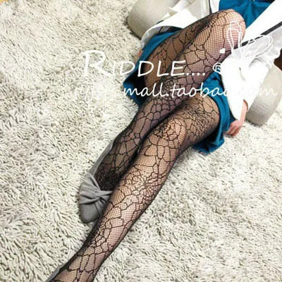 Fashion Womens Lady Girls Black Sexy Fishnet Pattern Jacquard Stockings Pantyhose Tights  Styles Woman 1pcs dww29