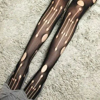 Fashion Womens Lady Girls Black Sexy Fishnet Pattern Jacquard Stockings Pantyhose Tights  Styles Woman 1pcs dww29