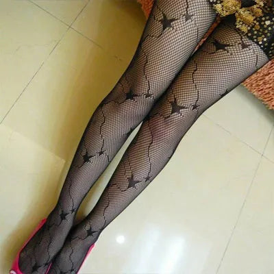 Fashion Womens Lady Girls Black Sexy Fishnet Pattern Jacquard Stockings Pantyhose Tights  Styles Woman 1pcs dww29