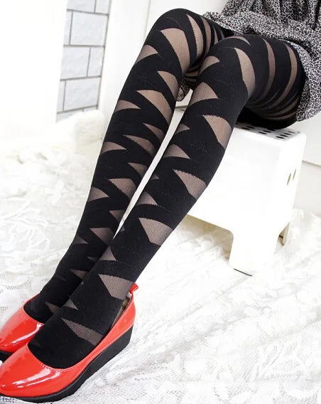 Fashion Womens Lady Girls Black Sexy Fishnet Pattern Jacquard Stockings Pantyhose Tights  Styles Woman 1pcs dww29