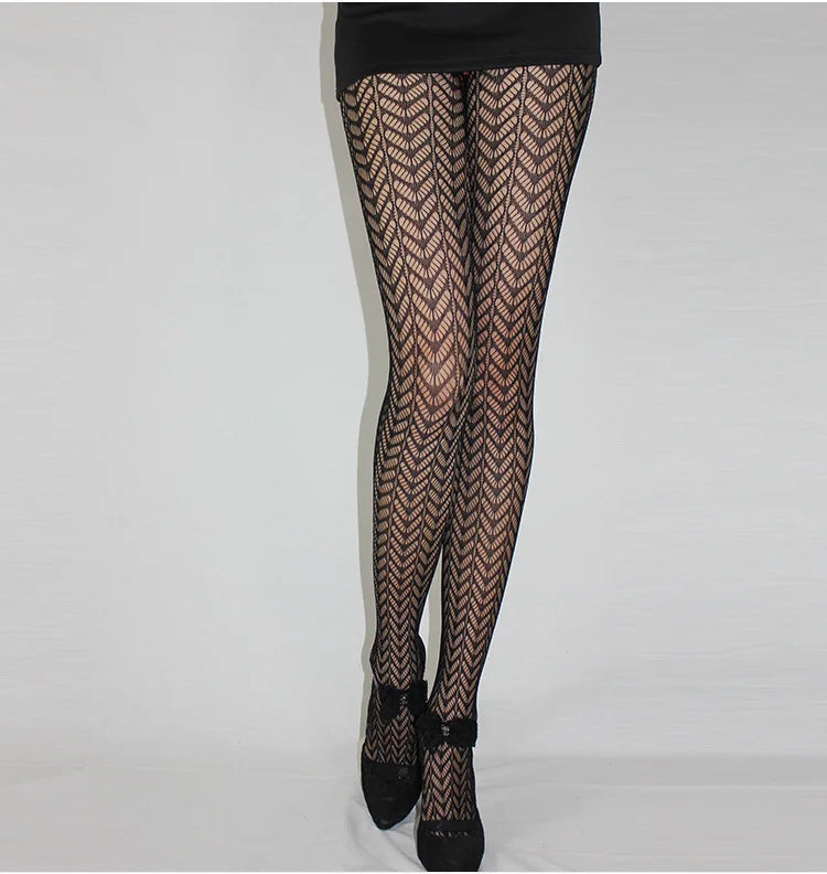 Fashion Womens Lady Girls Black Sexy Fishnet Pattern Jacquard Stockings Pantyhose Tights  skull Woman 1pcs dww41