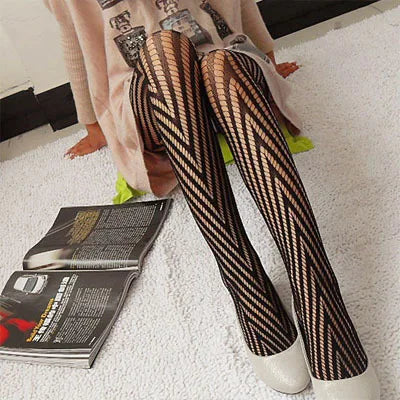 Fashion Womens Lady Girls Black Sexy Fishnet Pattern Jacquard Stockings Pantyhose Tights  skull Woman 1pcs dww41