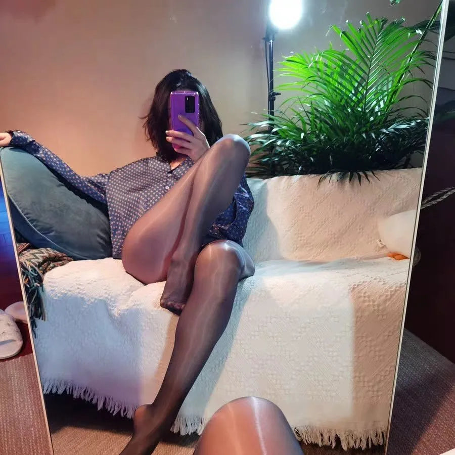 Horse Oil Tight  Women Sexy High Elastic Stockings Lady Satin Shiny Ultra-thin Long Socks Pantyhose