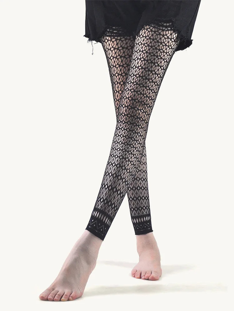 Hot Sexy Gothic Mesh Tights High Elasticity Women's Pantyhose Black Stockings Lace Hollow Fishnet Classic Ladies Sexy Pantyhose