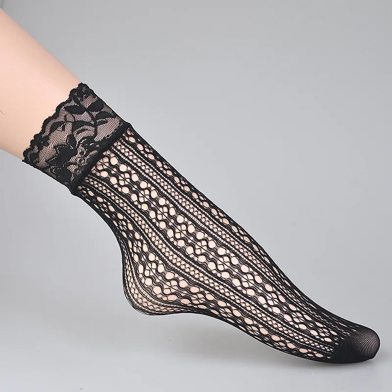 Hot Sexy Gothic Mesh Tights High Elasticity Women's Pantyhose Black Stockings Lace Hollow Fishnet Classic Ladies Sexy Pantyhose
