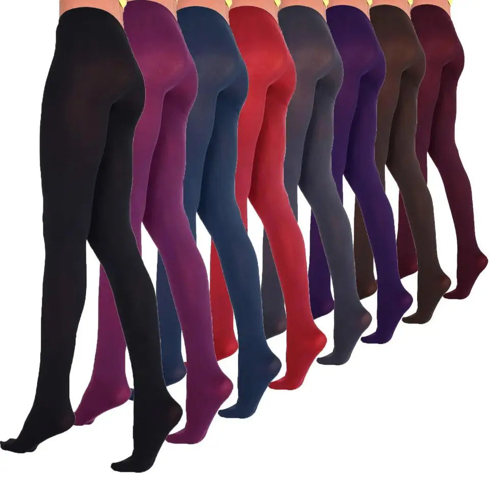 Ladies Girls Fashion Satin velvet  Opaque Tights pantyhose 80 DENIER with back panel gusset