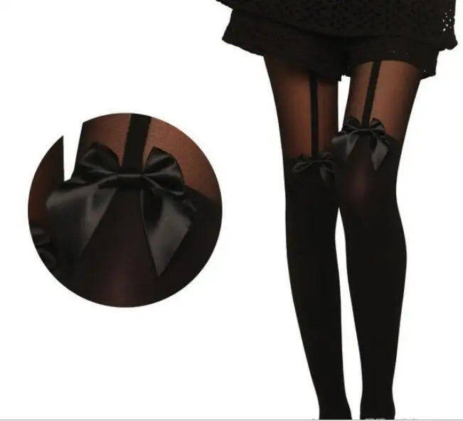 New Stripe Sexy Tight Women Stitching Pantyhose Female Black Longtube Hosiery Stockings Tights Lady Thigh High tights