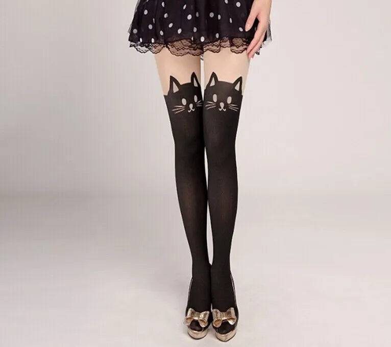 New Stripe Sexy Tight Women Stitching Pantyhose Female Black Longtube Hosiery Stockings Tights Lady Thigh High tights