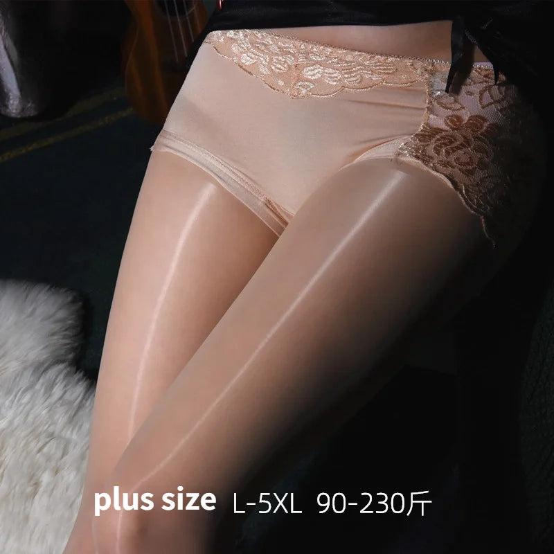 Oily Lace Silicone Sexy Latex Stockings Ladies Black Faux Leather Women's  Pantyhose Plus Size Leg Warmers Plus Size Stockings