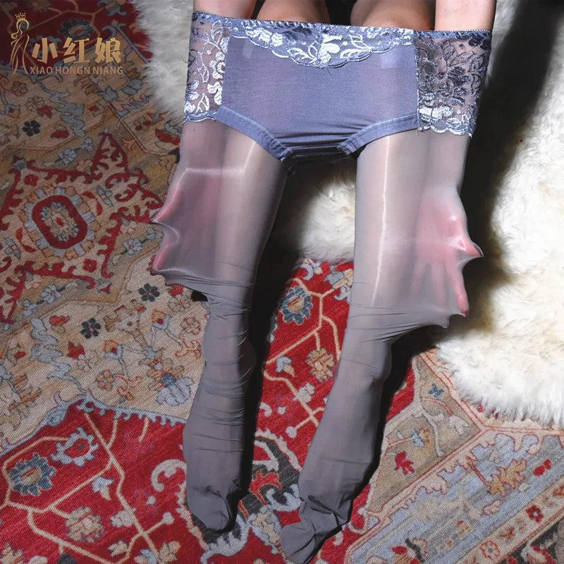 Oily Lace Silicone Sexy Latex Stockings Ladies Black Faux Leather Women's  Pantyhose Plus Size Leg Warmers Plus Size Stockings