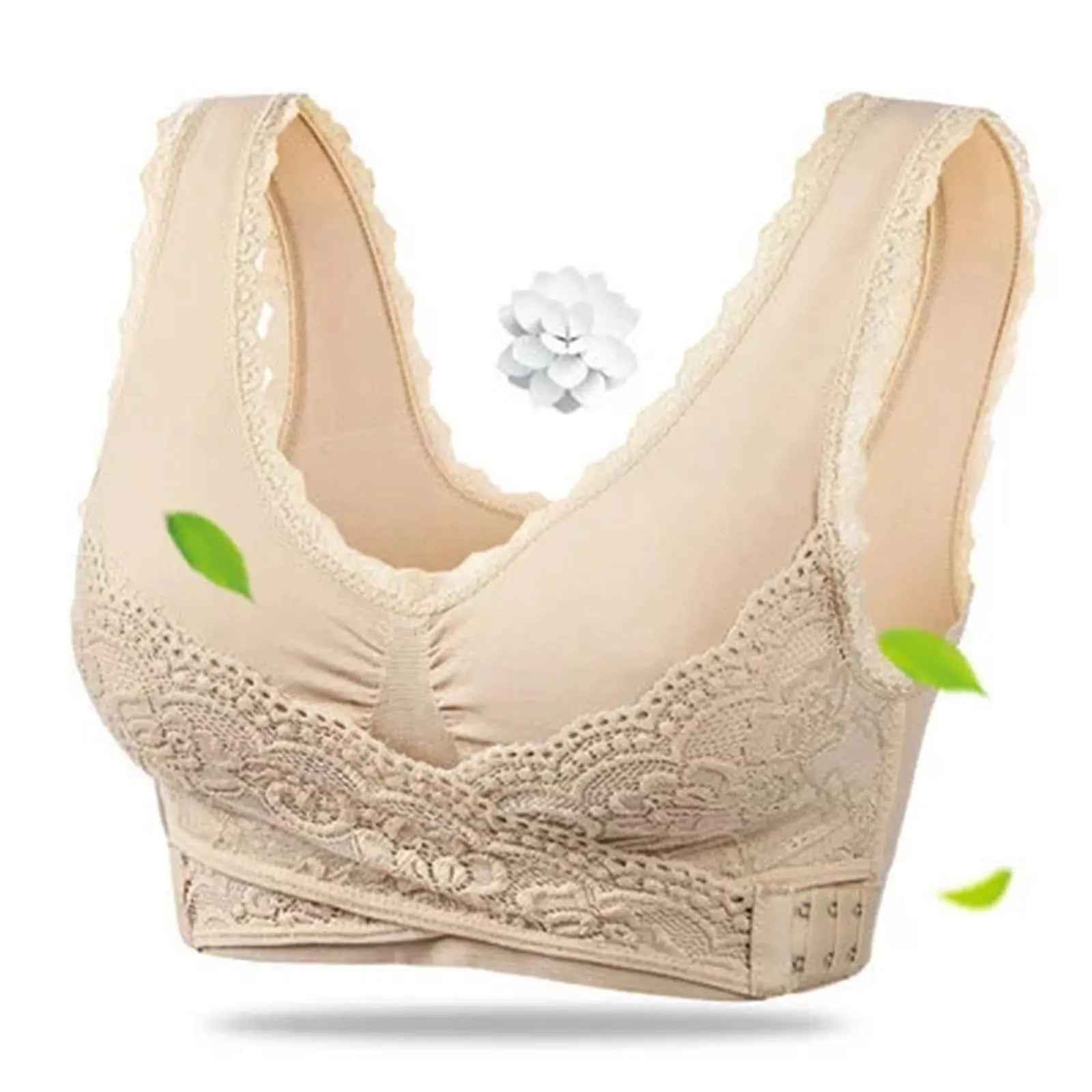 Plus Size Kendally Bra Women Corset Bra Front Cross Side Buckle Lace Bras Slim Shape Support Bra Brassiere Wireless Push up Bras