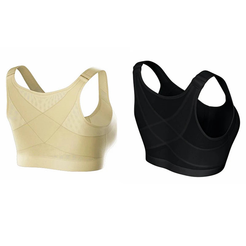Posture Corrector Lift Up Bra Women Shockproof Sports Support Fitness Vest Bras Breathable Underwear Cross Back Corset Bra S-5XL
