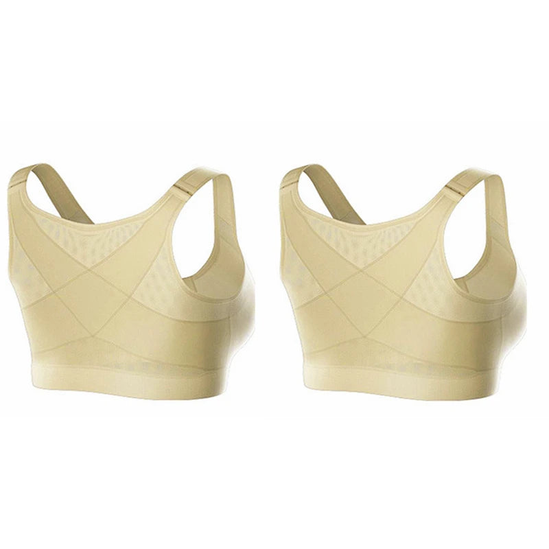 Posture Corrector Lift Up Bra Women Shockproof Sports Support Fitness Vest Bras Breathable Underwear Cross Back Corset Bra S-5XL