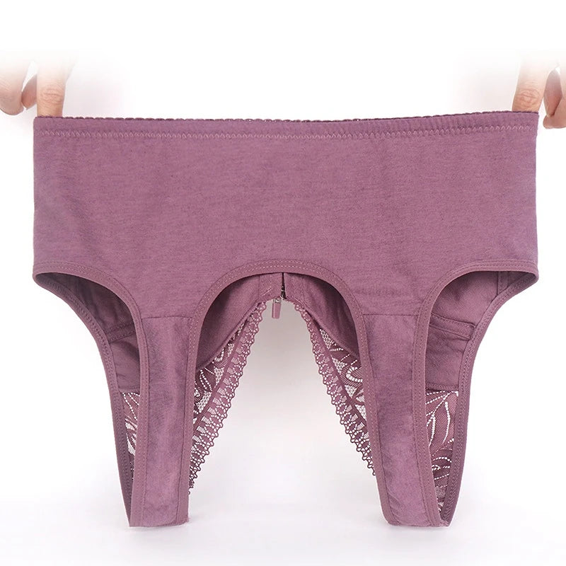 Soft Cotton Cup Front Zipper Women Plus Size Wireless Underwear Breathable Active Bra Tank Top Lace Intimates Middle-aged Elder