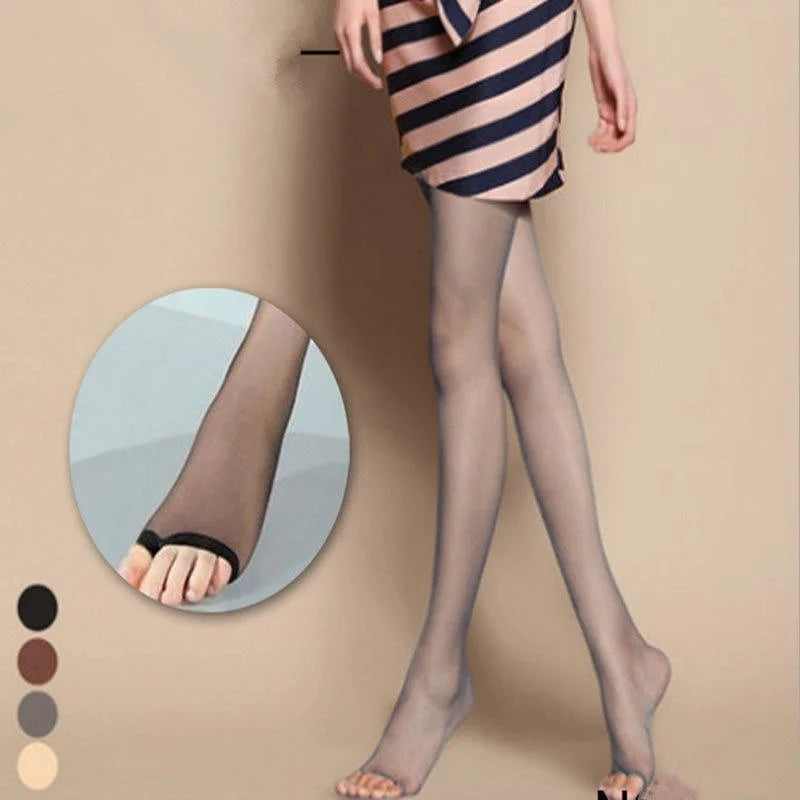 Summer Female Fashion Full Length Lady Stretchy Anti-off Silk Cored Wire Fish Head Open Toe Pantyhose Stockings For Woman Girl