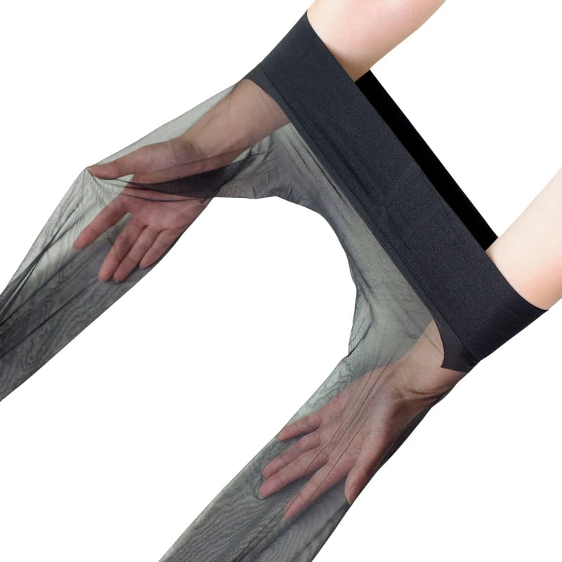 Summer Women's 1 Denier Ultra-thin Mid Rise Waist Sheer 360° Seamless Pantyhose Lady Matte Nylons Silk Stocking Plus Size Tights